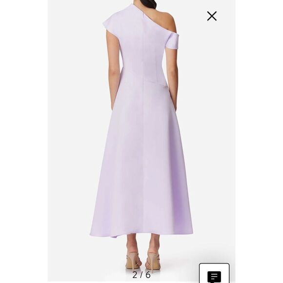 Elliatt Marissa One-Shoulder Satin High-Low Gown in Lilac size S Bridal NWT - Picture 4 of 7